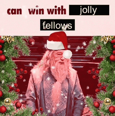 Man In Santa Hat Can Win With Jolly Fellows GIF