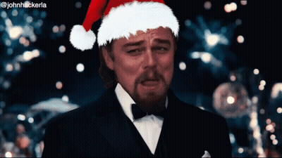Man In Santa Hat With Hashtag Johnhackeria GIF