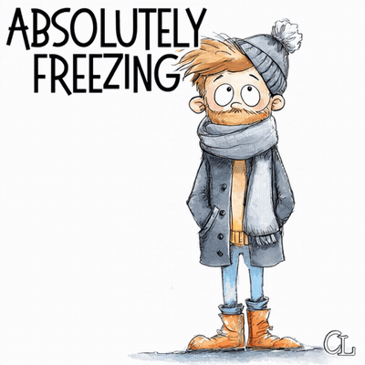 Man in Scarf and Hat Says Absolutely Freezing