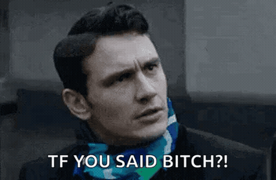 Man In Scarf Saying TF You Said Bitch GIF