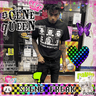 Man In Scene Queen Shirt Standing In Front Of Store GIF