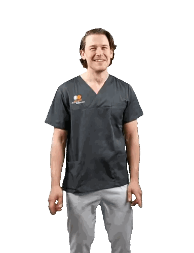 Man In Scrub Top At Watch This Sign Sticker