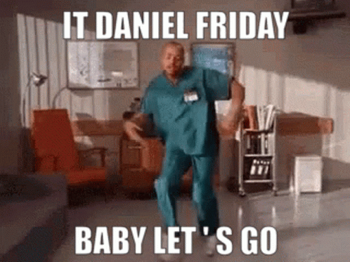 Man In Scrubs Dancing In Hospital Room It Daniel Friday Baby Let's Go GIF