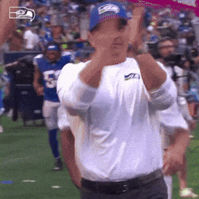 Man In Seahawks Hat Giving Thumbs Up GIF