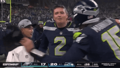 Man In Seahawks Jersey Number 2 GIF