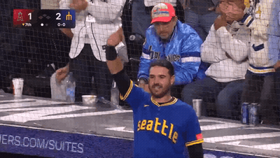 Man In Seattle Jersey With Crowd GIF
