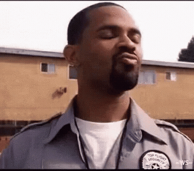 Man In Security Uniform Making Funny Face GIF