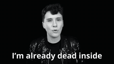 Man In Sequined Jacket Saying Im Already Dead Inside GIF
