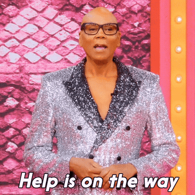 Man In Sequined Suit And Glasses Help Is On The Way GIF