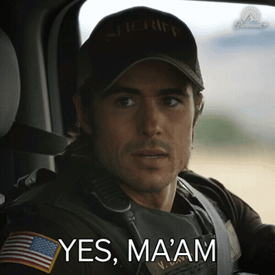 Man In Sheriff Hat Saying Yes Ma'am GIF