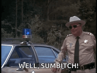 Man In Sheriff Uniform Saying Well Sumbitch GIF