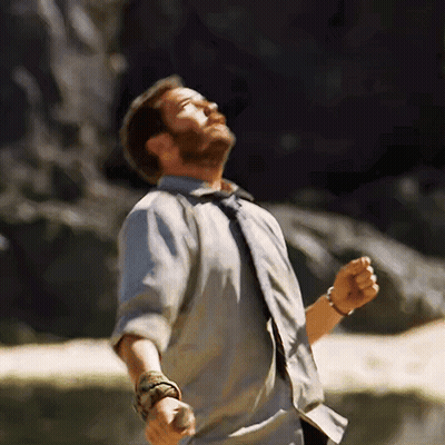 Man In Shirt And Tie Looking Up GIF