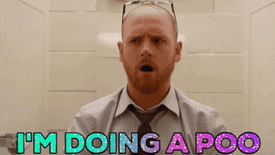 Man In Shirt And Tie Says I'm Doing A Poo GIF