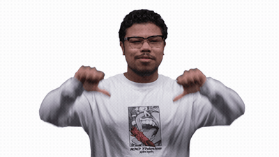Man In Shirt Saying 100 Giving Thumbs Down GIF