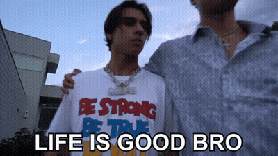 Man In Shirt Saying Be Strong And True GIF