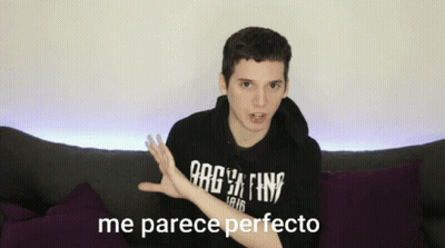 Man In Shirt Saying Me Parece Perfecto Sitting GIF