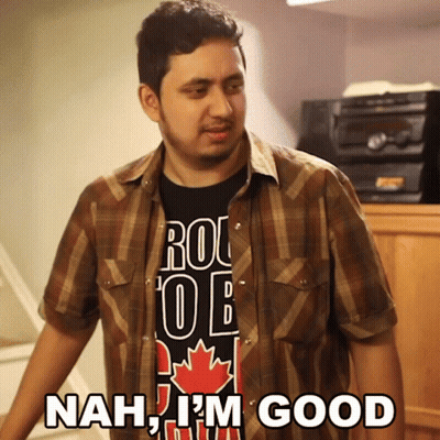 Man In Shirt Saying Nah I M Good GIF