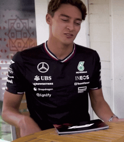 Man In Shirt Saying UBS And INEOS GIF