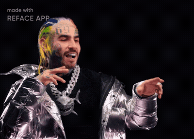 Man In Silver Jacket With 09 Face Tattoo GIF