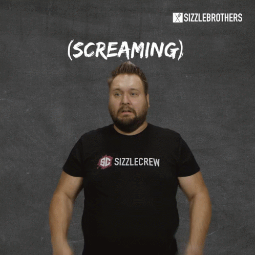 Man In Sizzlecrew Shirt Screaming GIF