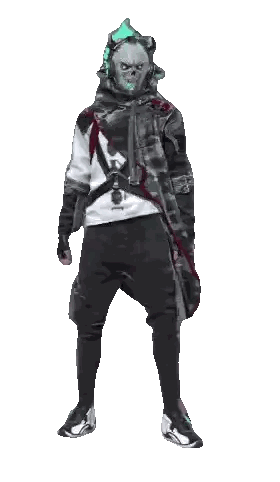 Man in Skeleton Costume Holding Rose and Gun
