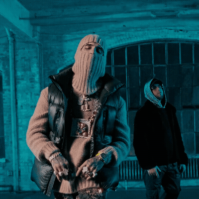 Man In Ski Mask Beside Man In Hoodie GIF