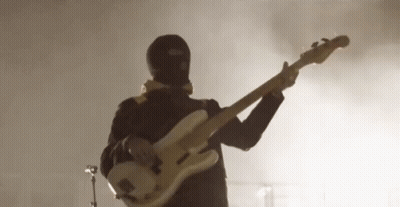Man In Ski Mask Playing Bass Guitar GIF