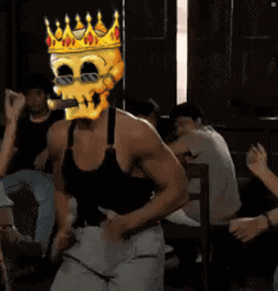 Man In Skull Mask With Crown GIF