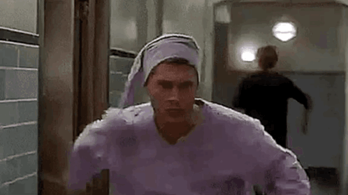 Man In Sleeping Cap Walking Down Hallway Good Night GIF