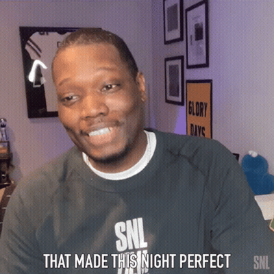 Man In SNL Shirt Smiling That Made This Night Perfect GIF