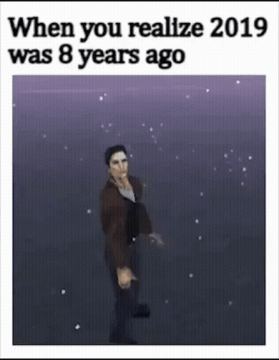 Man In Snow Realizing 2019 Was 8 Years Ago GIF