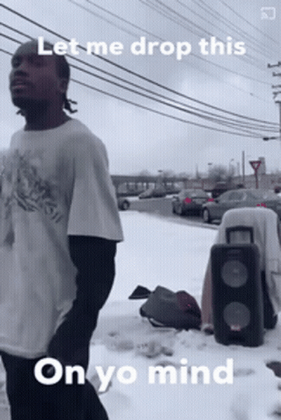 Man In Snow Saying Let Me Drop This On Yo Mind GIF