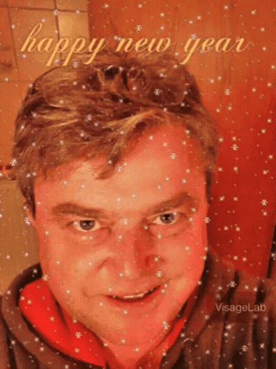 Man In Snowflakes Happy New Year GIF
