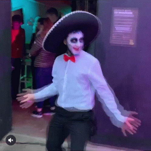 Man In Sombrero And Bow Tie Dancing GIF