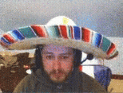Man In Sombrero And Headphones GIF