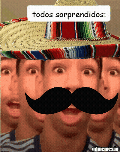 Man In Sombrero And Mustache Todos Sorprendidos GIF