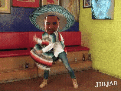 Man In Sombrero And Poncho Dancing JibJab GIF