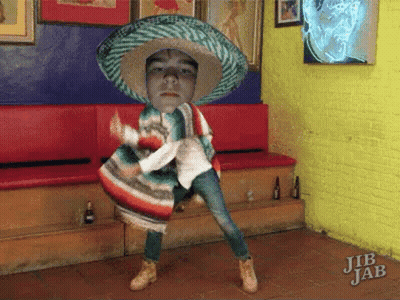 Man In Sombrero And Poncho Dancing GIF