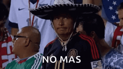 Man In Sombrero And Soccer Jersey In Stands GIF