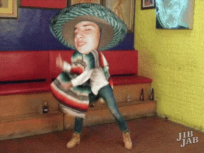 Man In Sombrero Dancing Jib Jab GIF