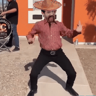 Man In Sombrero Dancing Near Drum Saying Colorada GIF