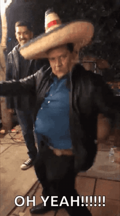 Man In Sombrero Dancing Saying Oh Yeah GIF