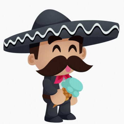 Man In Sombrero Holding Blue Ice Cream GIF