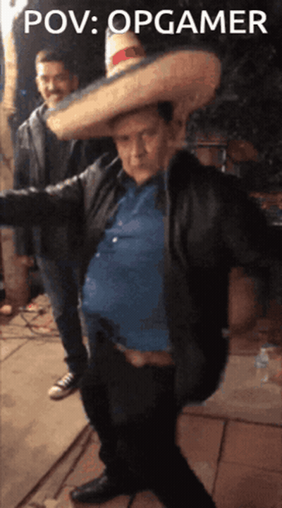 Man In Sombrero Saying POV Opgamer GIF