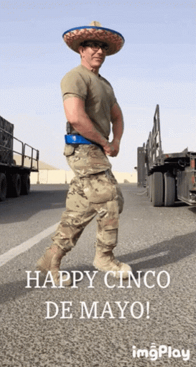 Man In Sombrero Walking Happy Cinco De Mayo GIF