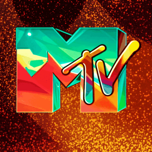 Man In Space Suit On Moon In Front Of MTV Logo GIF