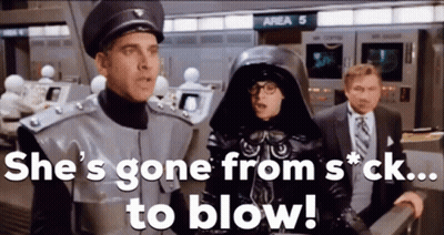 Man In Space Suit Saying She Gone From S*ck To Blow GIF