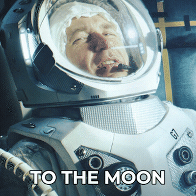 Man In Space Suit To The Moon GIF