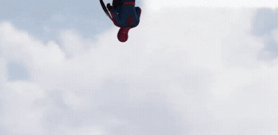 Man In Spider Man Costume Holding Captain America Shield GIF