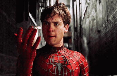 Man In Spiderman Costume Hand Up GIF